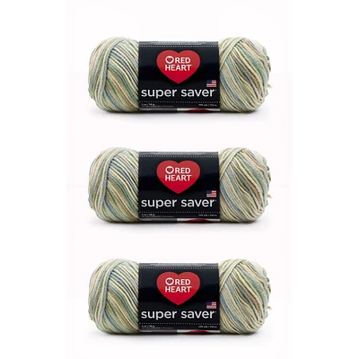 Red Heart Super Saver Aspen Print Yarn - 3 Pack of 141g/5oz - Acrylic - 4 Medium (Worsted) - 236 Yards - Knitting/Crochet