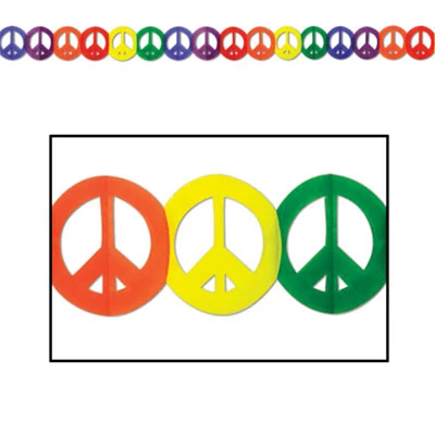 Tie-Dyed Peace Sign Garland