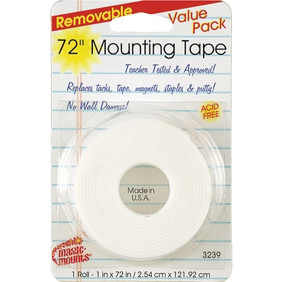 Removable Mounting Tape, 1" X 72" Roll