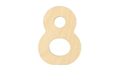 Essentials By Leisure Arts Arts Wood Letter 1.75" Birch No 8