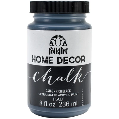 Folkart Home Decor Chalk Paint 8Oz-Rich Black