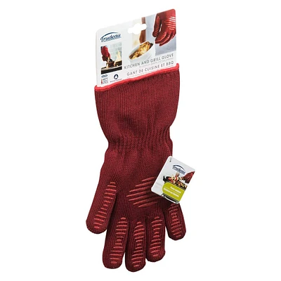 Trudeau Maison Kitchen Glove, Double-Sided Padded Grill Glove, 1 per Pkg, Red