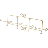 Bard's Gold Wrought Iron Horizontal Wall Mountable Cup and Saucer Hanger, 26" W x 2.25" D x 8.5" H (Holds 4 Cup and Saucer Sets)