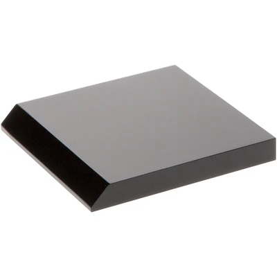 Plymor Black Acrylic Square Display Base (Angled-Front for Label