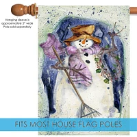 Waving Snowman Decorative Winter Flag