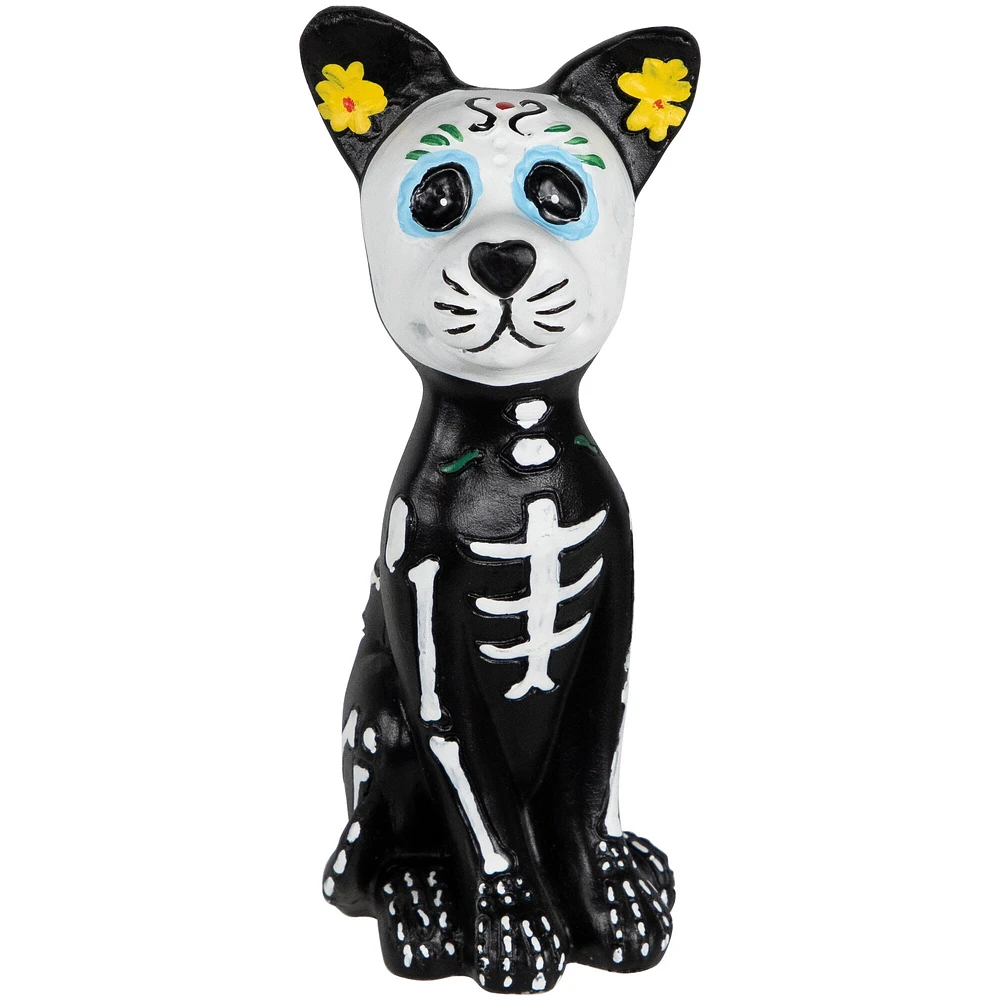 Northlight 5" Black Day of the Dead Skeleton Dog Figurine Decoration