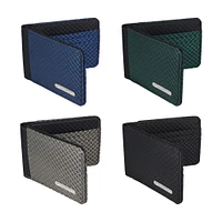 Mens Green and Black Ripstop Fabric Bifold Wallet, Vegan Billfold Wallet, Fabric Wallet for Men Handmade in California