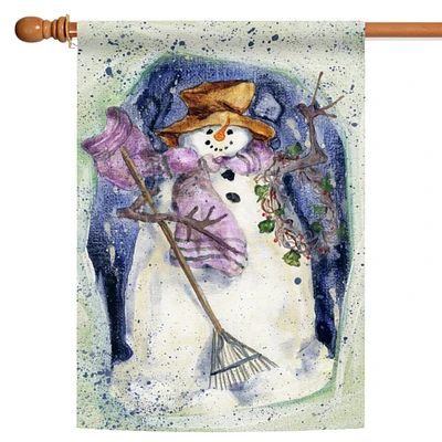 Waving Snowman Decorative Winter Flag
