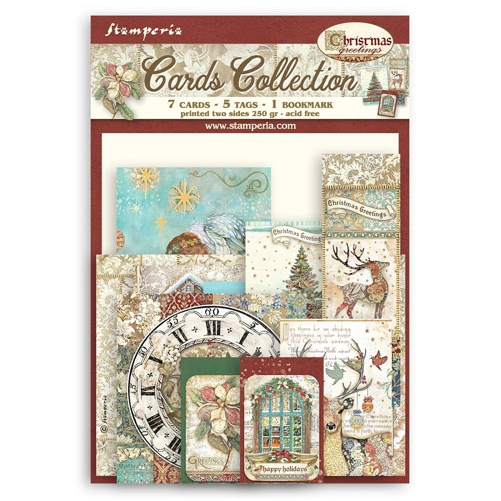 Stamperia Cards Collection-Christmas Greetings