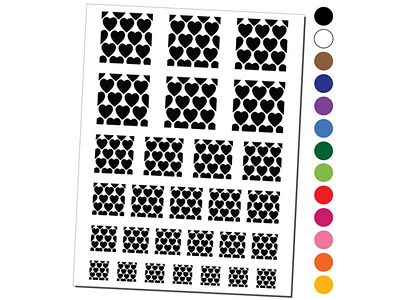 Heart Pattern Background Temporary Tattoo Water Resistant Fake Body Art Set Collection