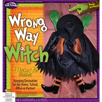 Fun World Wrong Way Orange Witch Door Dangler