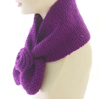 Hand Knit Flower Keyhole Scarf