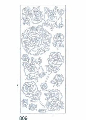 Starform Deco Stickers - Roses - Silver