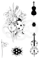 Pink Ink Designs  The Cellist A6 Clear Stamp Set