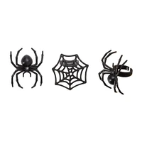 Ghoulish Spider and Web Cupcake Rings, 12ct