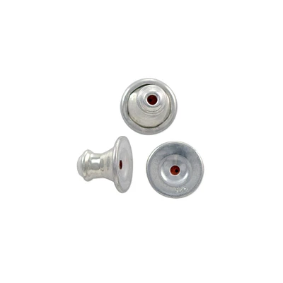 JewelrySupply Earring Backs with Rubber Insert 6mm Sterling Silver (1 Pair of Sterling Silver Earring Backs)