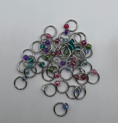 Pink, Blue, and Green Snag-Free Handmade Closed O Ring Stitch Markers for Knitting - Choose your quantity!