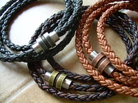 Mens Triple Wrap Leather Bracelet, Mens Bracelets Leather, Womens Leather Bracelets, Magnetic Clasp Bracelet