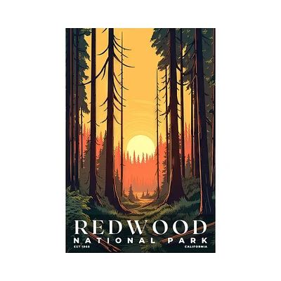 Redwood National and State Parks Poster, Travel Art, Office Poster
