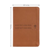 Personalized NIV Bible New International Version, Compact Thinline Holy Bible, Brown Soft Leather Look Custom Bible Cover, Double Column