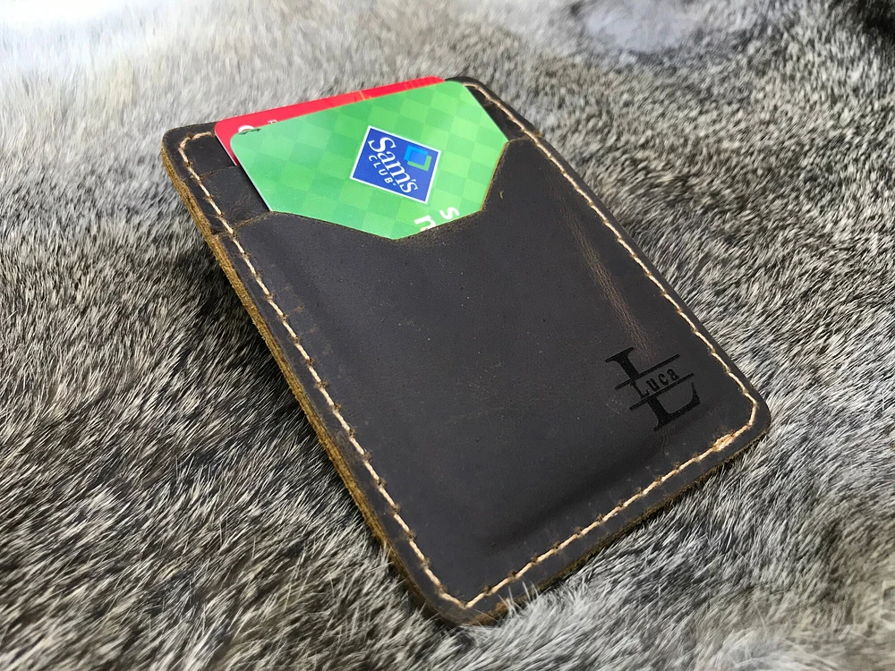 Leather Card Holder, LEATHER WALLET, Leather Wallet, MONOGRAMMED Groomsmen Gift, Leather Cardholder for Men, Mens Card Wallet, Custom Wallet