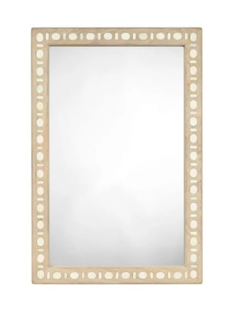 Jamie Young Company Sama Bone Inlay Wooden Wall Mirror - 36" - Beige