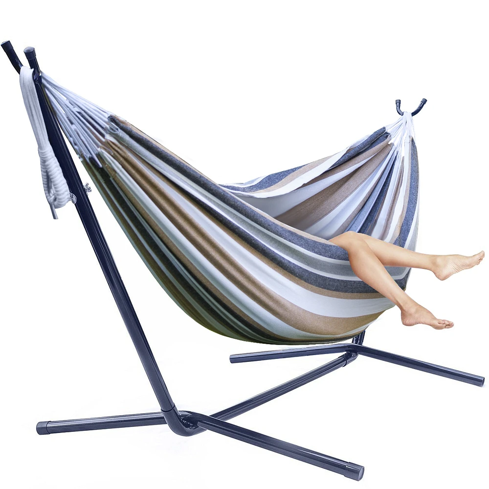 Sorbus Double Hammock With Steel Stand - Portable Carrying Case