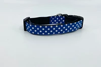 Bow Tie Dog Collar Royal Polka Dot Pet Collar Adjustable Sizes XS, S, M, L, XL