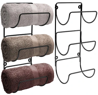 Sorbus Metal Wall Mounted Bathroom Towel Rack - Organizer for Towels, Washcloths, Hand Towels, Linens, Ideal for Bathroom, Spa, Salon