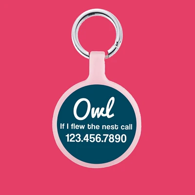 Vibrant Solid Color Pet ID Tag with Customizable Cursive Text – Explore More Colors and Sizes