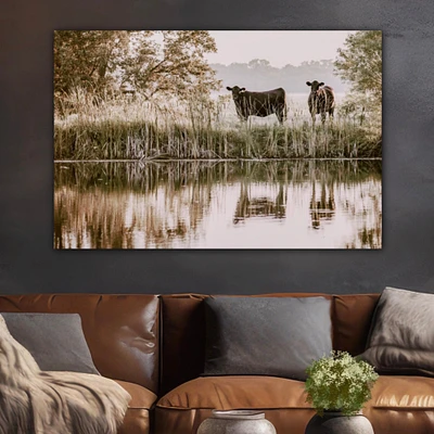 Angus cattle, cow canvas wall art, large canvas print, western decor framed canvas