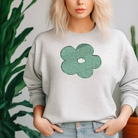 Embroidered Flower Sweatshirt Mother's Day Sweater Gift Soft Comfy Pullover Womens Present Unisex Hoodie Custom Crewneck