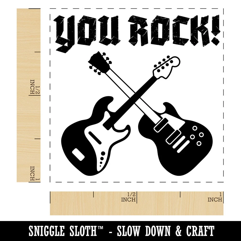 You Rock Electric Guitars Self-Inking Rubber Stamp Ink Stamper