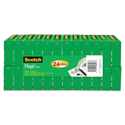 Scotch Magic Tape Value Pack 1 Core 0.75 x 83.33 ft Clear 24/Pack