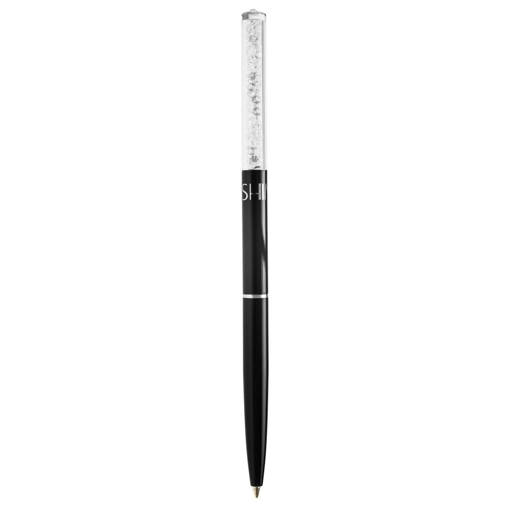 Matashi   Black Chrome Plated Stylish Ballpoint Pen with a Miniature Crystalline Top Gift for Christmas Birthday Gift for