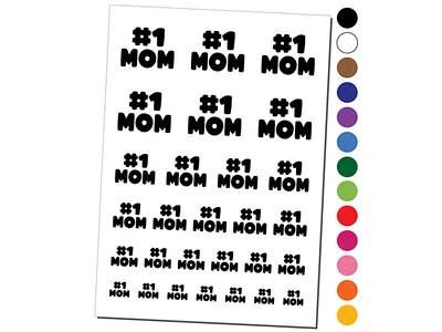 #1 Mom Number One Mother's Day Temporary Tattoo Water Resistant Fake Body Art Set Collection