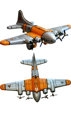 Tin Plane B17 Flyforts Each Figurines