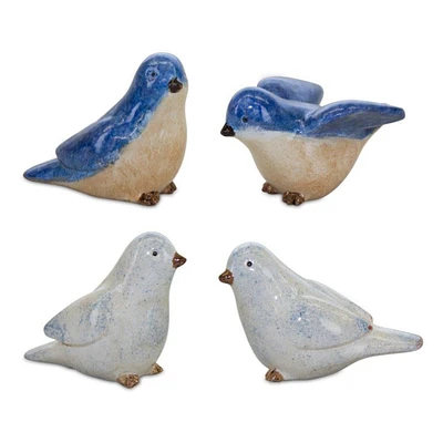 Melrose Set of 4 Glazed Bird Tabletop Figurines 3.25"