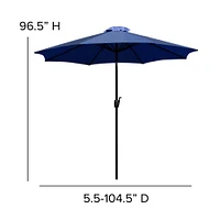 Merrick Lane Bali 9' Round UV Resistant Outdoor Patio Umbrella With Height Lever And 33° Push Button Tilt