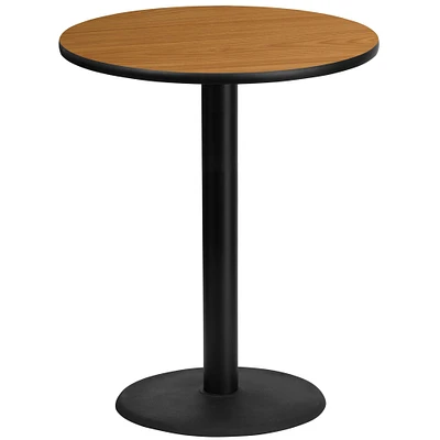 Emma and Oliver 36" Round Laminate Table Top with 24" Round Bar Height Table Base
