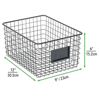 mDesign Metal Wire Food Organizer Storage Bin, 2 Pack