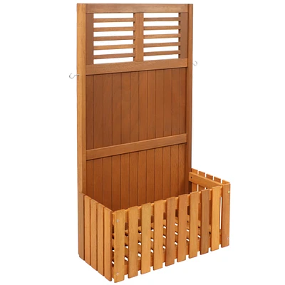 Sunnydaze Meranti Wood/Teak Oil Finish Planter and Privacy Screen - 44 in by