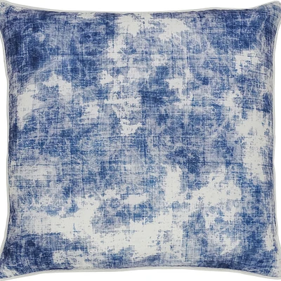 Signature Home Collection 22" Denim Blue and White Classic Square Outdoor Patio Throw Pillow