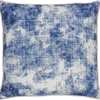 Signature Home Collection 22" Denim Blue and White Classic Square Outdoor Patio Throw Pillow