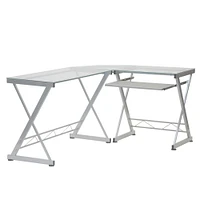 Techni Office Solutions 61.75" White Durable L-Shaped Computer Desk