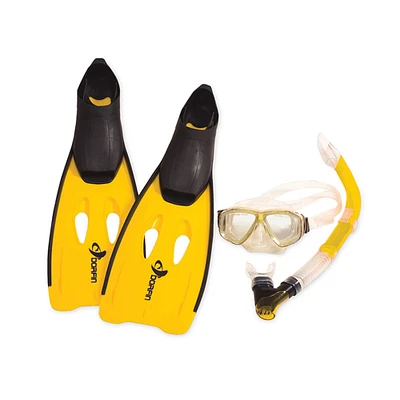 Pool Central 3pc Yellow and Black Pro Swimming Pool Snorkeling Set 18.5" - Extra Small