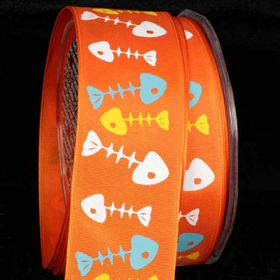 The Ribbon People Orange Fishbone Wired Craft Ribbon 1.5" x 27 Yards