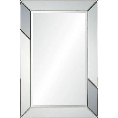 Signature Home Collection 36" Gray Glass Framed Beveled Rectangular Wall Mirror
