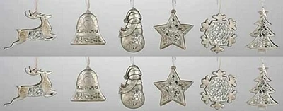 Roman Club Pack of 12 Gold Christmas Treasure Mosaic Symbol Ornaments 4"