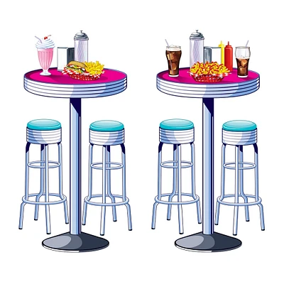 Party Central Club Pack of 24 Multi-Color High Table and Stools Photo Backdrop Wall Decor 5.3'